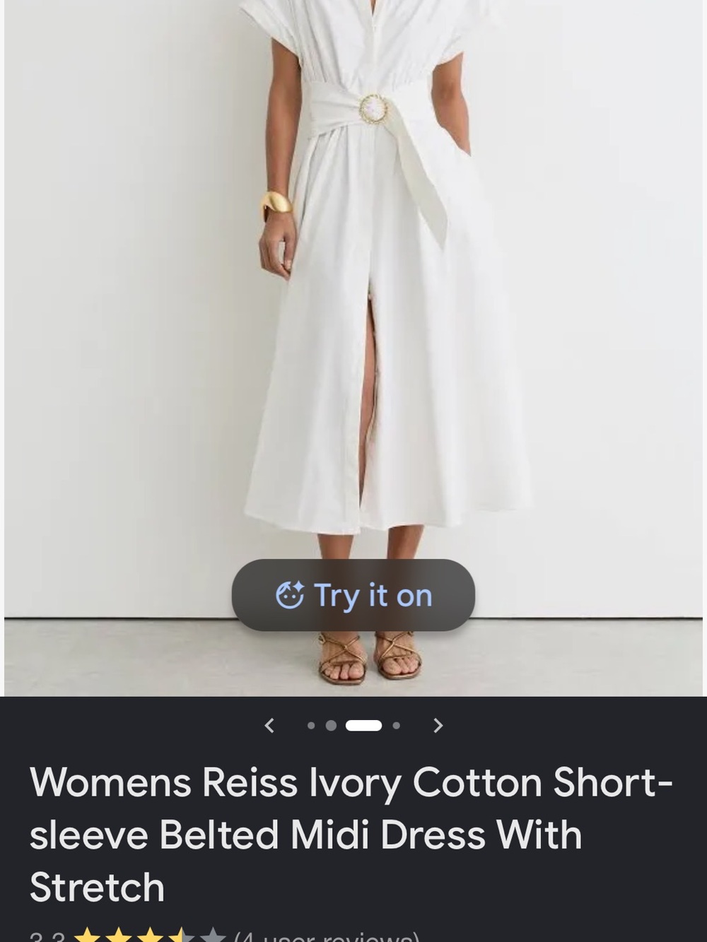 Reiss Ivory Midi Skirt with Decorative Belt
